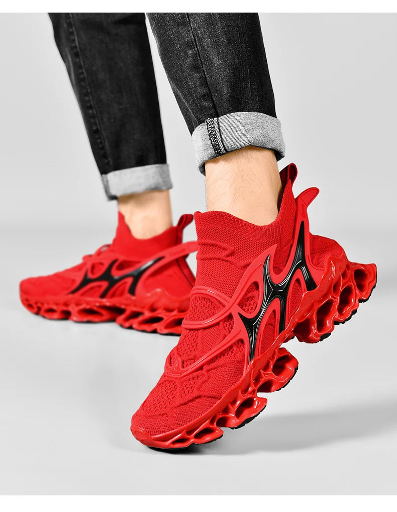 Men's Blade Type Shoes Breathable Shock Absorption Running Shoes  Non-Slip Shoes For Jogging Tennis Gym Casual Walking Sneakers
