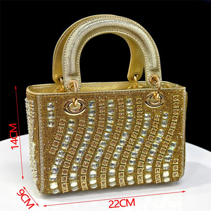 2025 Elegant Multicolor Color Women's  Heels and Rhinestone Handbag Set - Italian Design for Weddings and Parties