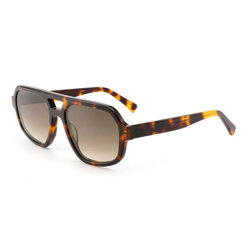 Fashion Double Beam Acetate Polarized Women Sunglasses Man High Quality UV400 Sun Glasses Outdoor Driving Fishing Pilot Eyewear