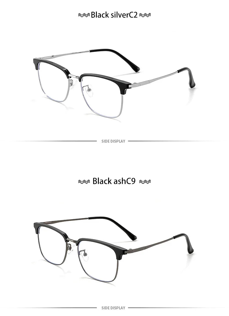 Square Men's Business 8026 Anti-Blue Light Classic Retro Anti-Blue Light Reading Glasses Women Prescription Customized