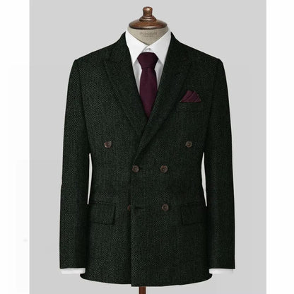 Men's Casual Blazer Herringbone Slim Fit Single Breasted Stylish Comfortable Jacket Men's Coat Double Breasted Blazer Men's Suit
