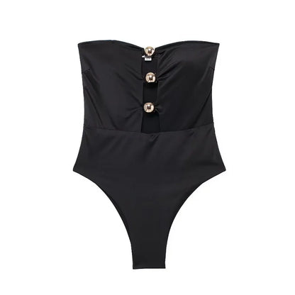 Bodysuits Sexy Corset Cut Out Top White Black Bodysuit Women Backless One Piece Strapless Thong Bodysuit Woman Swimsuits