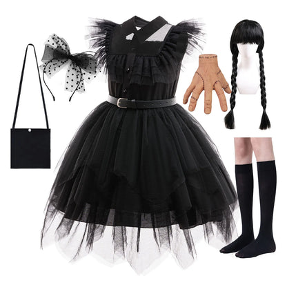 Family Costume with Belt Halloween Role Play Gothic Cosplay Apparel The Day Begin with W Birthday Party Ball Gown Dresses