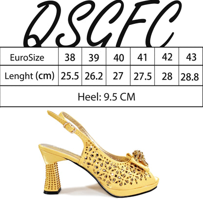 2025 Elegant Women's Peep-Toe Heels and Matching Olive Color Diamond Pumps Set Stylish Italian Shoes and Bags for Parties