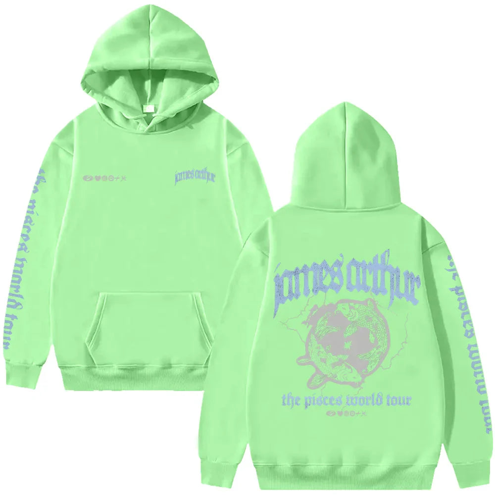 Vintage Pisces Hoodie James Arthur Merch Y2K Sweatshirt Harajuku Casual HipHop Streetwear Women Men Fashion High Street Pullover