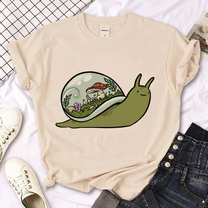 Snail t shirt women manga anime harajuku tshirt girl harajuku clothing
