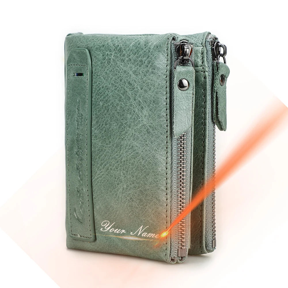 Genuine Leather Short Wallets for Women Luxury Designer Coin Purse Female Money Clip Card Holder Customize Men Wallets