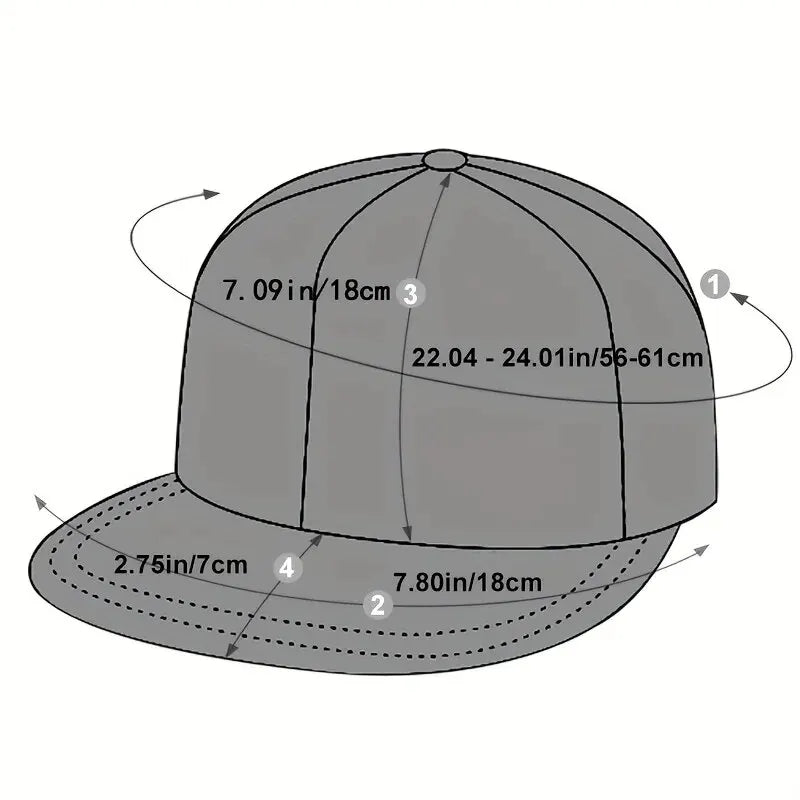 Unisex Personality P Letter Embroidery Ox Horn Hip-hop Hats Outdoor Adjustable Casual Baseball Caps Sunscreen Hat