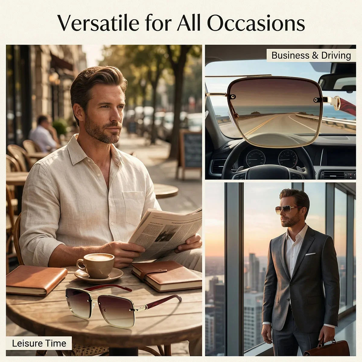 UV400 Protection Square Sunglasses Women Trendy Beach Vacation Brand Design Wooden Vintage Retro Sunglass Men Fashion Glasses