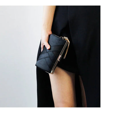 Silky Satin Tassel Banquet Bag, Women Elegant Chain Evening Clutch, Cheongsam Fashion Handbag