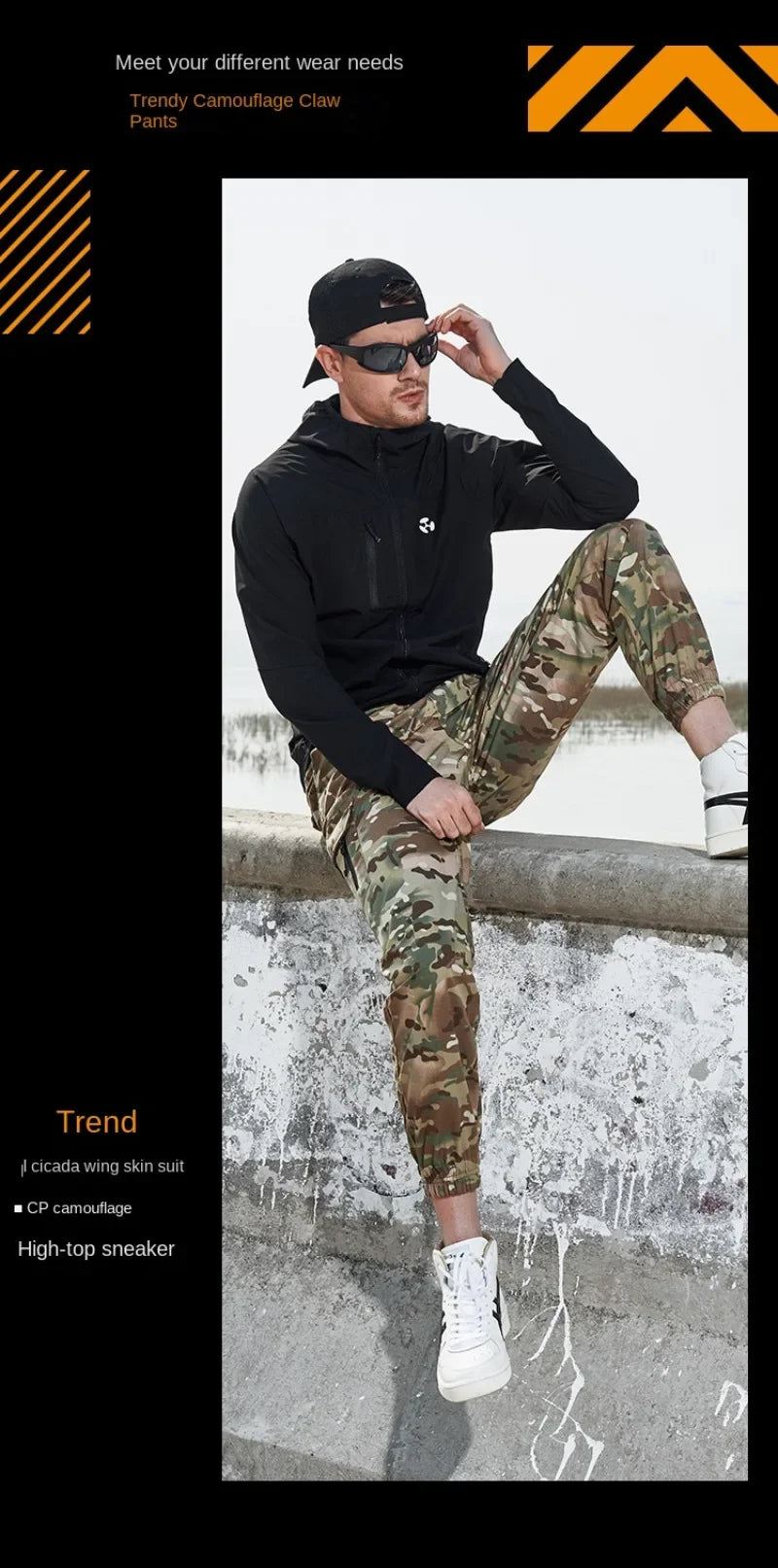 Men Camouflage Tactical Pants Camping Hiking Jogger Trousers Casual Waterproof Fashion Hunting Outdoors Casual Cargo Pants