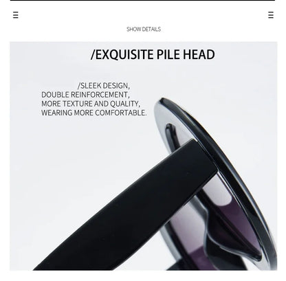 Retro Big Round Frame Sunglasses Lady Oversized Fashionable Street View Sunglasses Beach Resort Sunglasses