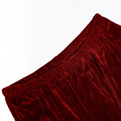 2024 New Man Santa Claus Suit Adult Christmas Cosplay Costume Red Deluxe Velvet Fancy 8pcs Set Xmas Party Family Costume Outfits