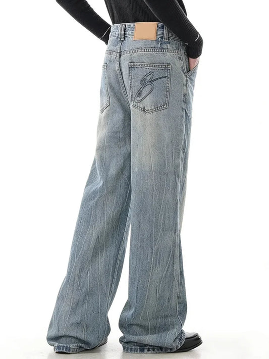 Women's Blue Y2k Wide Jeans Oversize Grunge Jean Pants Vintage Harajuku Baggy Boyfriend Denim Trousers Alternative Clothes 2026