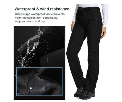 Women Winter Ski Trekking Pants Hiking Snow Autumn Outdoor Soft Shell Thick Cloth Keep Warm Windproof Warm Camping Trousers