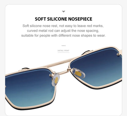 2025 Square Sunglass Men Luxury Sunscreen Rimless Sunglasses Women Vintage Fashion Glasses Gafas De Sol Hombre Lunette De Soleil