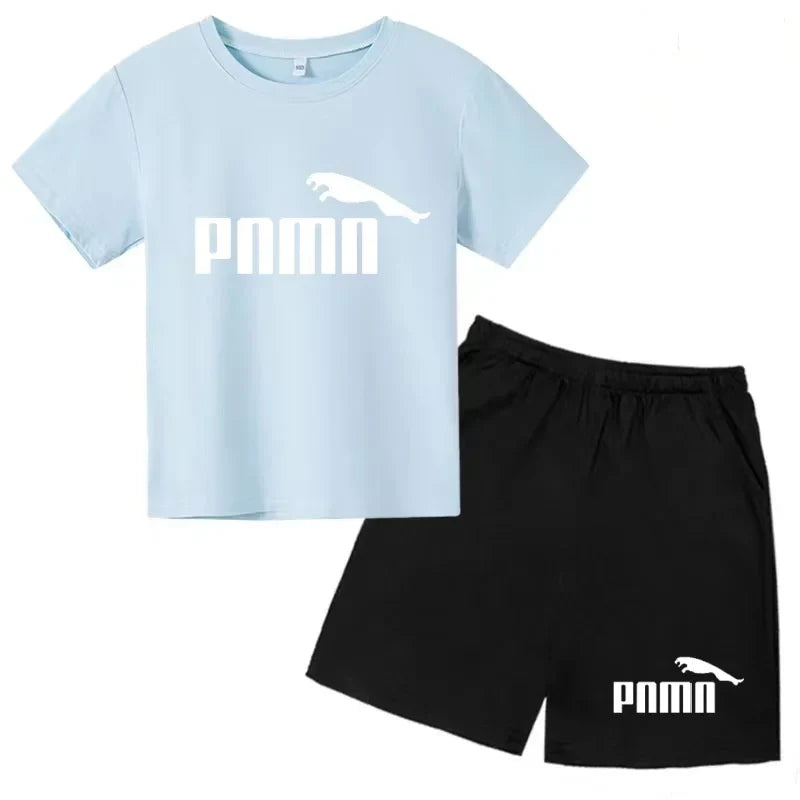 Des vêtements esthétiques pour les enfants de 3 à 12 ans, T-shirt imprimé avec des lettres, blouse à manches courtes et pantalon