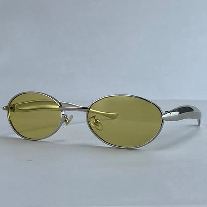 Sexy Small Oval Punk Sunglasses Women 2026 Luxury Vintage Steampunk Metal Frame Sun Glasses For Ladies Trendy Traveling Shades