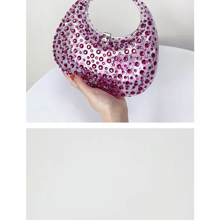 Fashion Women Diamond Handbags and Purses Transparent Acrylic Luxury Party Prom Evening Bag Casual Bling Bling Clear Clutch