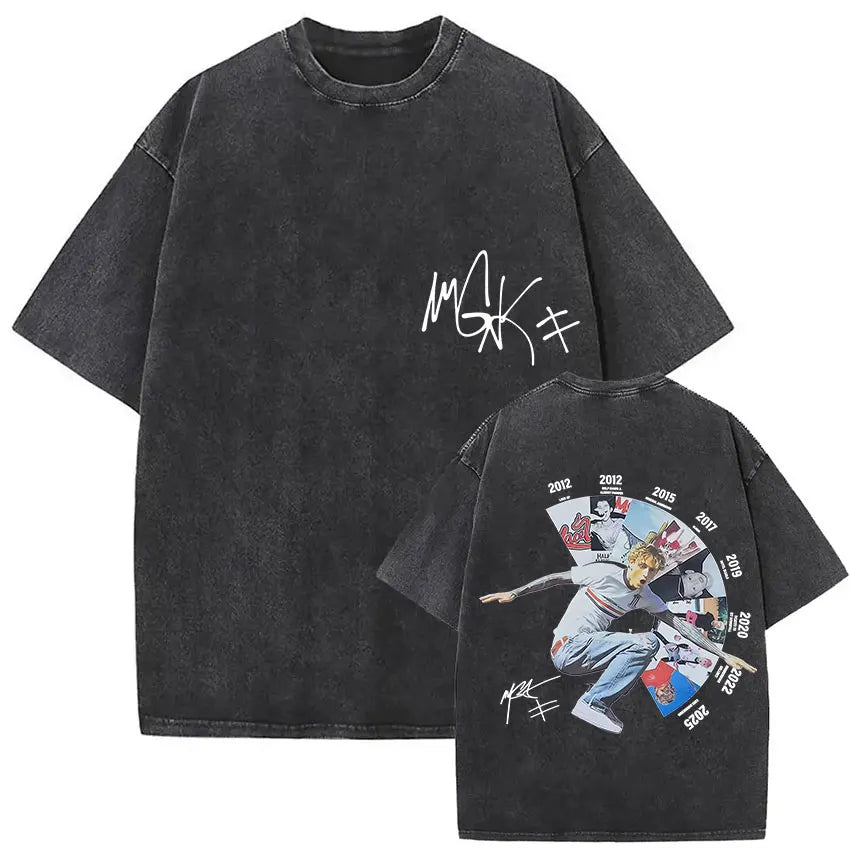 MGK Lost Americana Tour 2025-2026 Vintage Washed T Shirt Men Women Summer Fashion Cotton Short Sleeve T-shirt Fans Gift Clothing