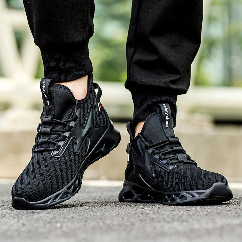 Lightweight Breathable Sneakers Work Hiker Boots Puncture-proof Outsole Construction Work Shoes Men Protection Safety Shoes