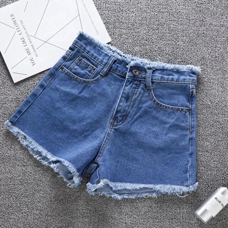 2026 New Summer Shorts Women Jeans High-waisted Denim Short Pants Female Rough-selvedge Outside Casual Sports Shorts Loose Jeans