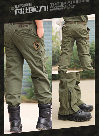 Men's Cargo Pants Outdoors Style Tactical Pants Male Camo Jogger Plus Size Cotton Many Pocket Men Camouflage Black Trousers