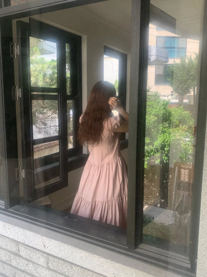 Spring 2025 Chic A-Line Dr Korean Sle Long Svel Women's Faionable Gown Ele Personali Commute Suitable Dr