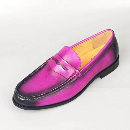 Classic Men Penny Loafers Genuine Leather Slip On Casual Formal Dress Shoes Mens Wedding Party Office Moccasins Shoes