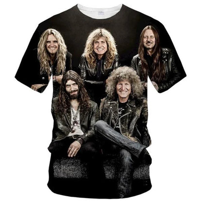 Hot Sale Whitesnake Men's/women's Fashion Slim T-shirt 3D Print T-shirt Casual Top Kids Clothing Plus Size 100-6XL Oversize
