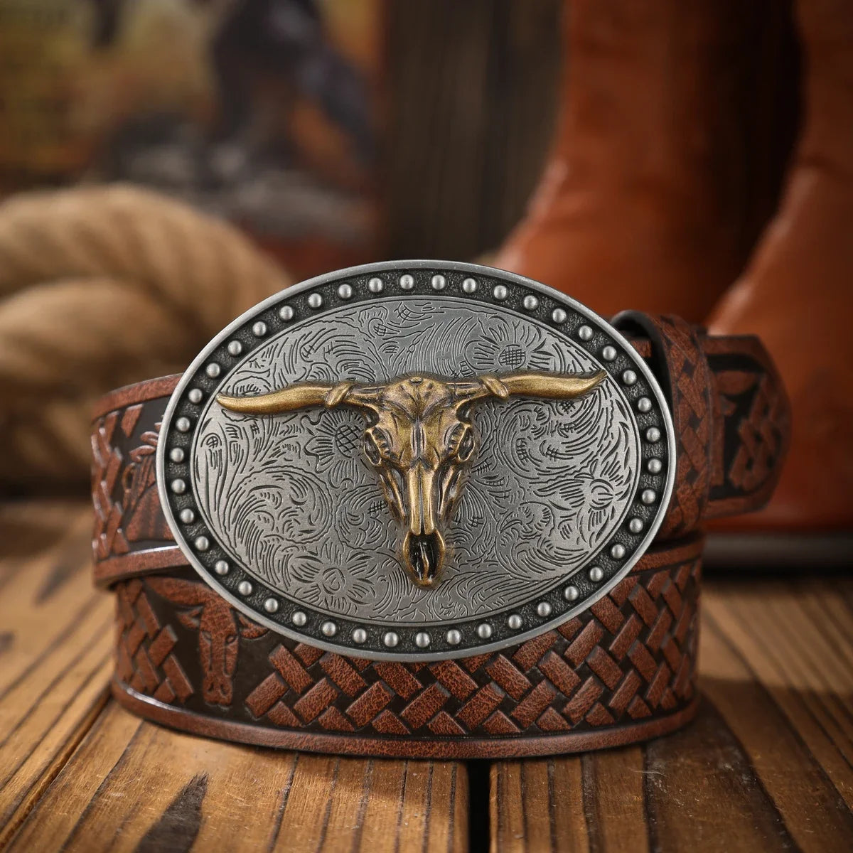 Vintage Meets Fashion! PU Alloy Buckle Belt, Suitable for Both Men and Women, to Create a Personalized Western Style