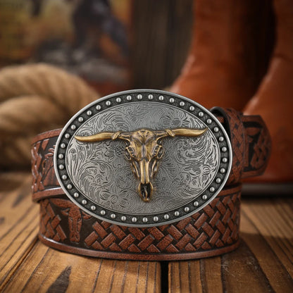 Vintage Meets Fashion! PU Alloy Buckle Belt, Suitable for Both Men and Women, to Create a Personalized Western Style