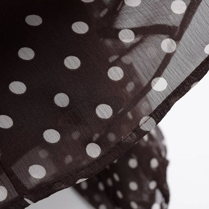 Fashion Simple Bow Polka Dot Shirt European and American Style Loose Long Sleeve Blouse Spring Summer Casual Tops