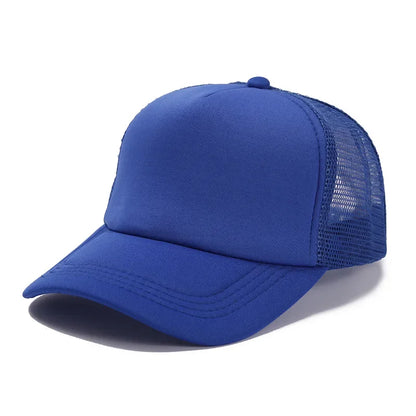 Unisex Cheaper 5 Panel Trucker Hat For Adult Summer Net Baseball Cap Men Women Sponge Mesh Adjustable Sun Hat Visor