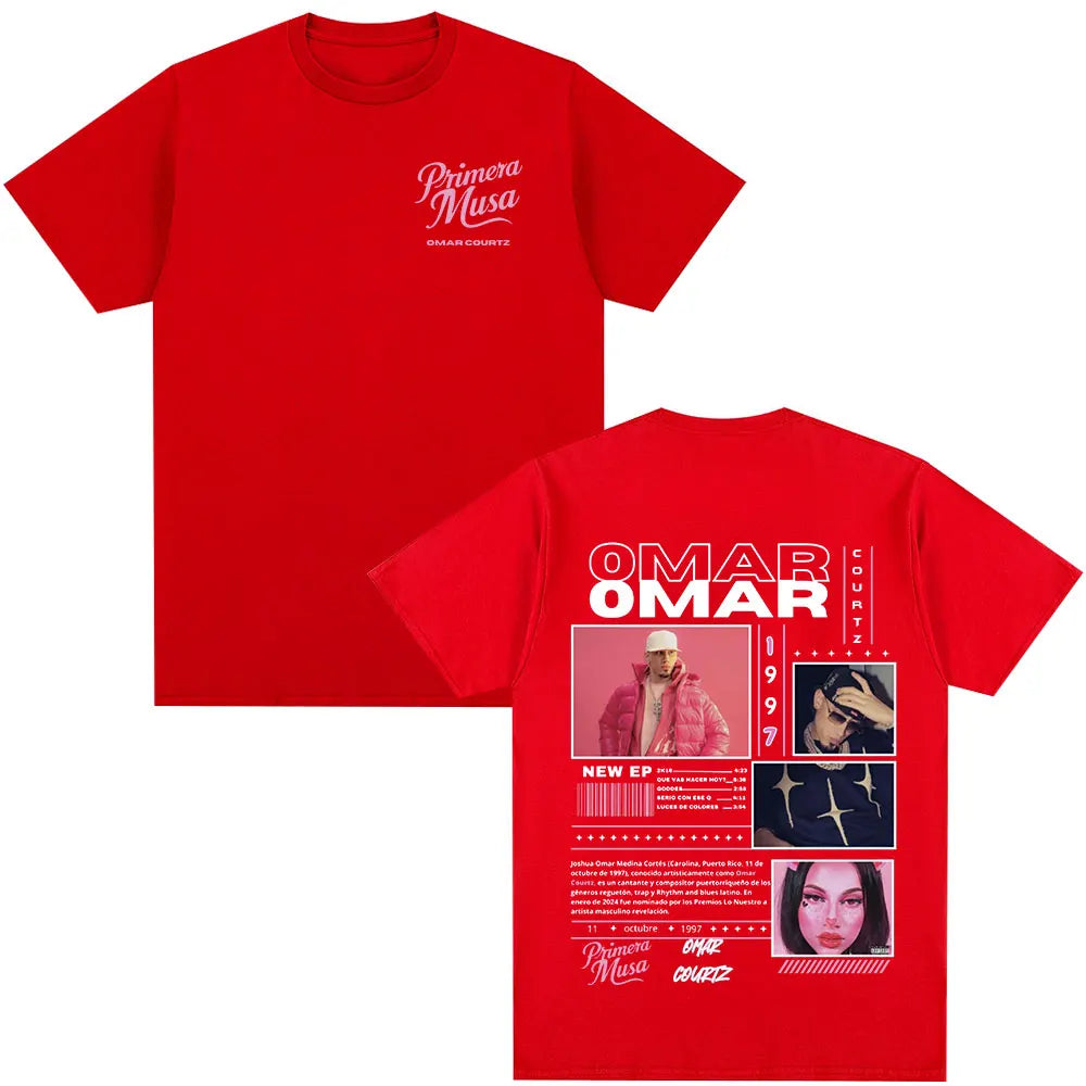 Omar Courtz Primera Musa Album Tour Merch T Shirt Men Women Clothing Hip Hop Fashion T-shirt Casual Cotton Short Sleeve T-shirts