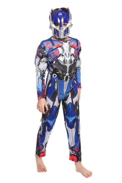 Halloween Boys Purim Optimus Muscle Prime Costume Robot Cars Jumpsuit Boy Superhero Book Week Child Fancy Dress