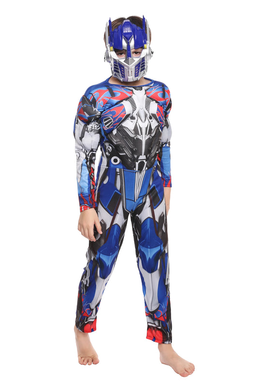 Halloween Boys Purim Optimus Muscle Prime Costume Robot Cars Jumpsuit Boy Superhero Book Week Child Fancy Dress