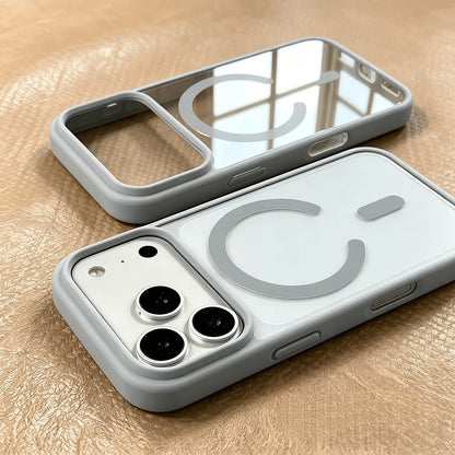 Luxury Candy Bumper Shockproof Phone Cases For iPhone 17 16 15 14 13 Pro Max 17Pro 16Pro For Magsafe Magnetic Clear Back Cover