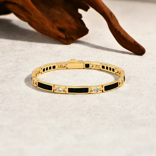 Bracelets tennis en spinelle noire taille princesse 3*3mm pour femmes et hommes, en argent S925 avec zircons, bijoux fins avec certificat