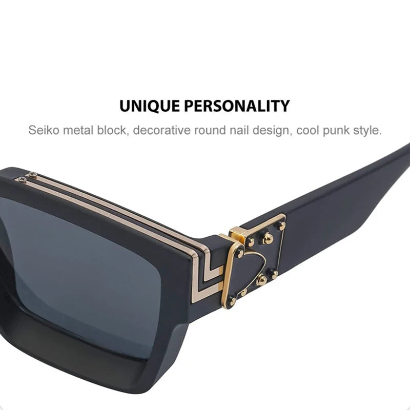 Retro Millionaire Sunglasses For Men Luxury New Square Sunglasses Women Trendy Vintage Luxe Fashion Glasses Gafas De Sol Hombre