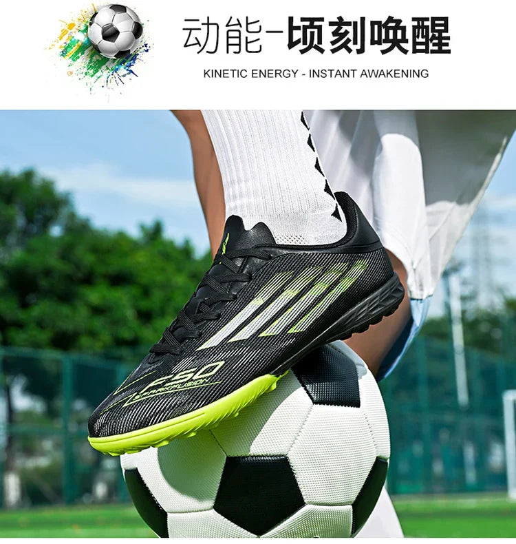 Men's High Top Soccer Shoes FG/TF Long Spikes Adult Football Boots Lightweight Professional Athletic Training