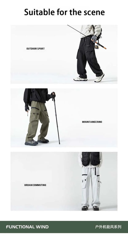Winter Three-Tn-One Down Hiking Pants Men Windproof Waterproof Antifouling 90 White Duck Down Removable Liner Outdoor Sport Pant