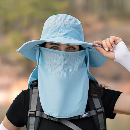 Fisherman's hat, male sun hat, summer outdoor quick drying sun hat, fishing breathable sun hat, female face mask hat