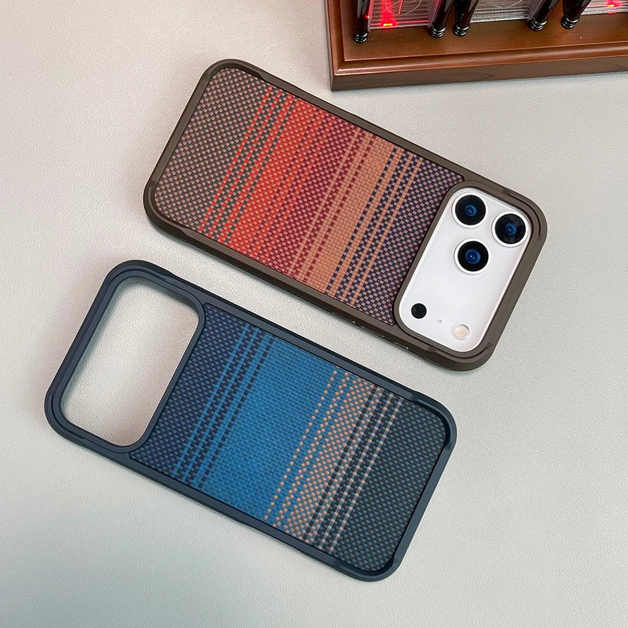 Real Carbon Fiber Kevlar Material Phone Case With Magnetic Wireless Charging Compatible With iPhone 16 Pro 16 pro max