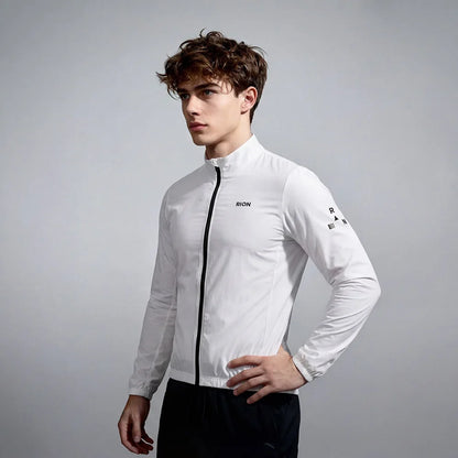 Men Long Sleeve Windbreaker Sports Trench Lightweight Windproof Hiking Fitness Bicycle Coat UPF 50+ Outdoor Outfit Packable