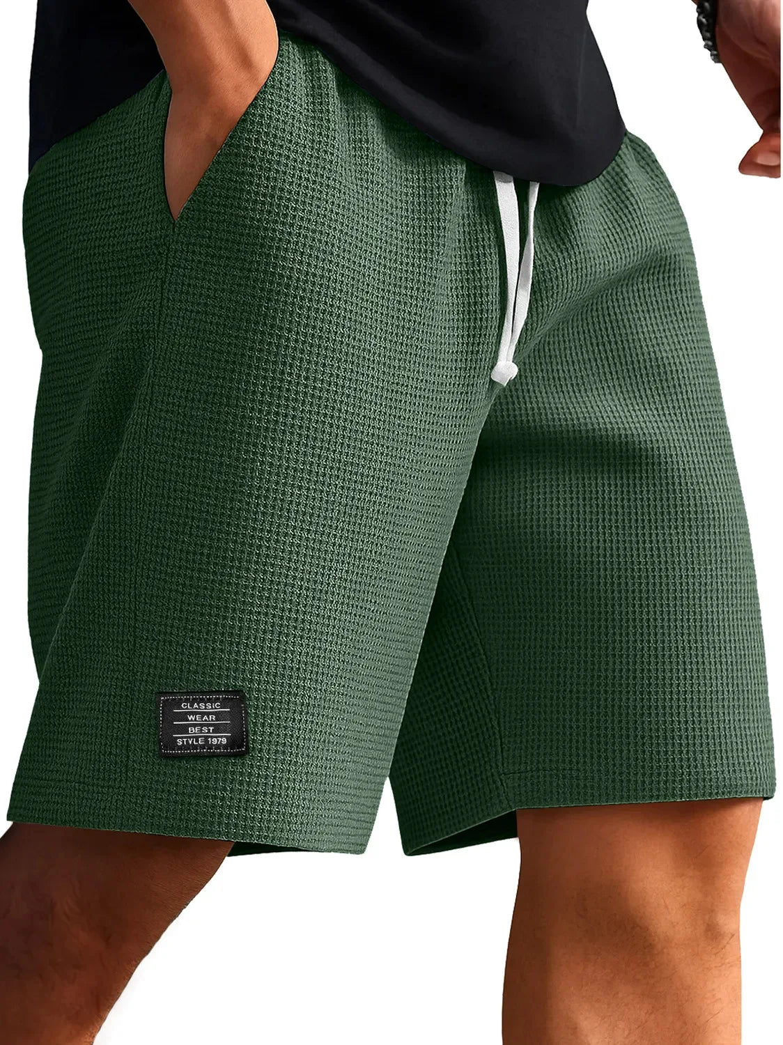 Men's Jacquard Casual Shorts Summer Harajuku Solid Sweatpants Fashion Men Short Pants Retro Men Clothes Roupas Streetwear New