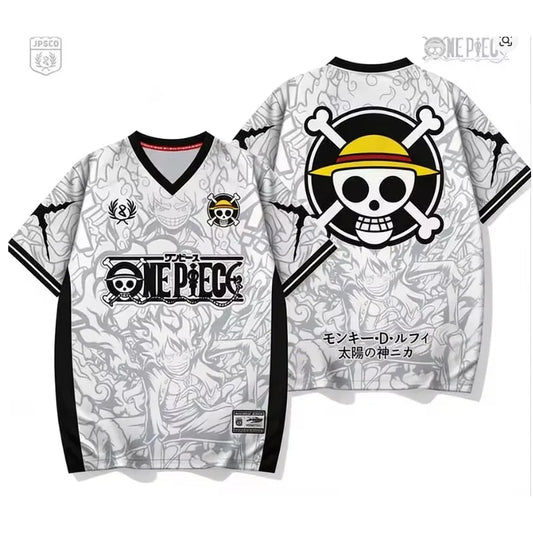 2026 One Piece Luffy Anime T-Shirt Vintage Baseball Jersey Style Men Women 3D Full Print Y2k Streetwear Harajuku Graphic Tee