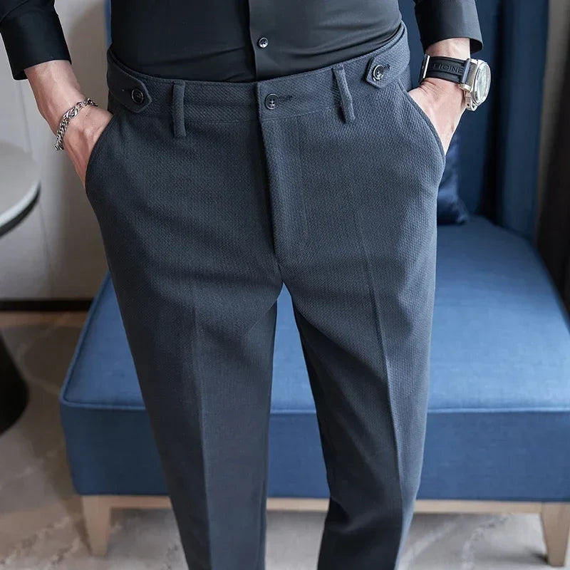 Yellow Men's Suit Pants, Fashion Slim Dress Trousers ,White Black Blue Green Pantalones Hombre Fall/Winter Male Pant, 2025 New