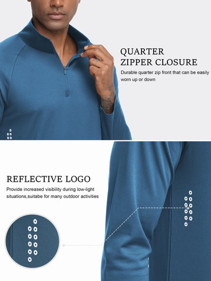 Summer Men UPF 50+ Long Sleeve T-Shirt, Breathable Rash Guard Pullover Tops for Sport Fishing Running Beach Surfing