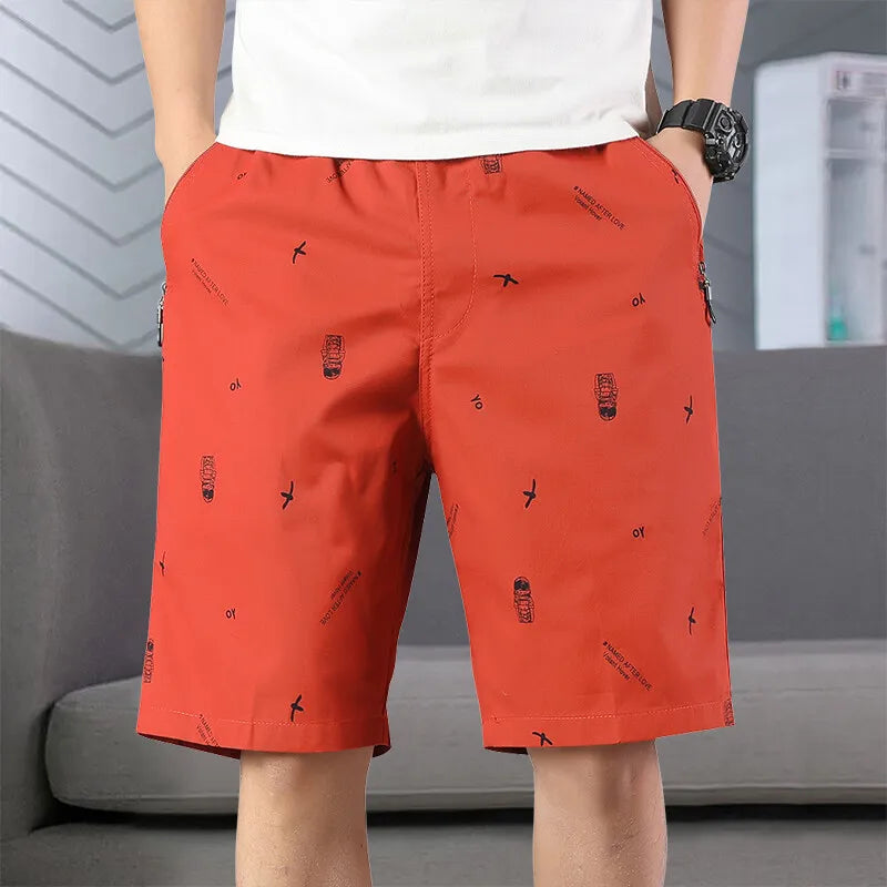 Men Light Weight Beach Shorts Summer Casual Sweat Shorts Baggy Sports Wide Leg Print Gym Running Shorts